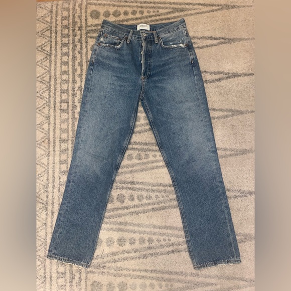 AGOLDE Riley High Rise Straight Crop in Frequency Jeans Size 25 - Picture 5 of 10